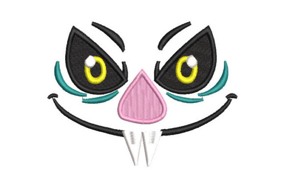 Bat Face Embroidery Design