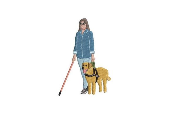 Blind Person Embroidery Design