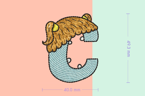 Monster Letter C for Creative Fabrica Embroidery