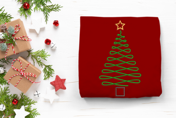 Swirly Christmas Tree Embroidery
